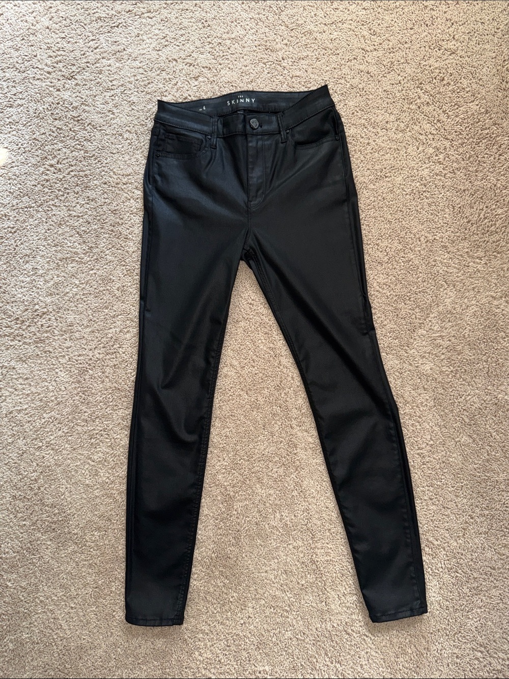 White House Black Market Black Coated Skinny Jeans